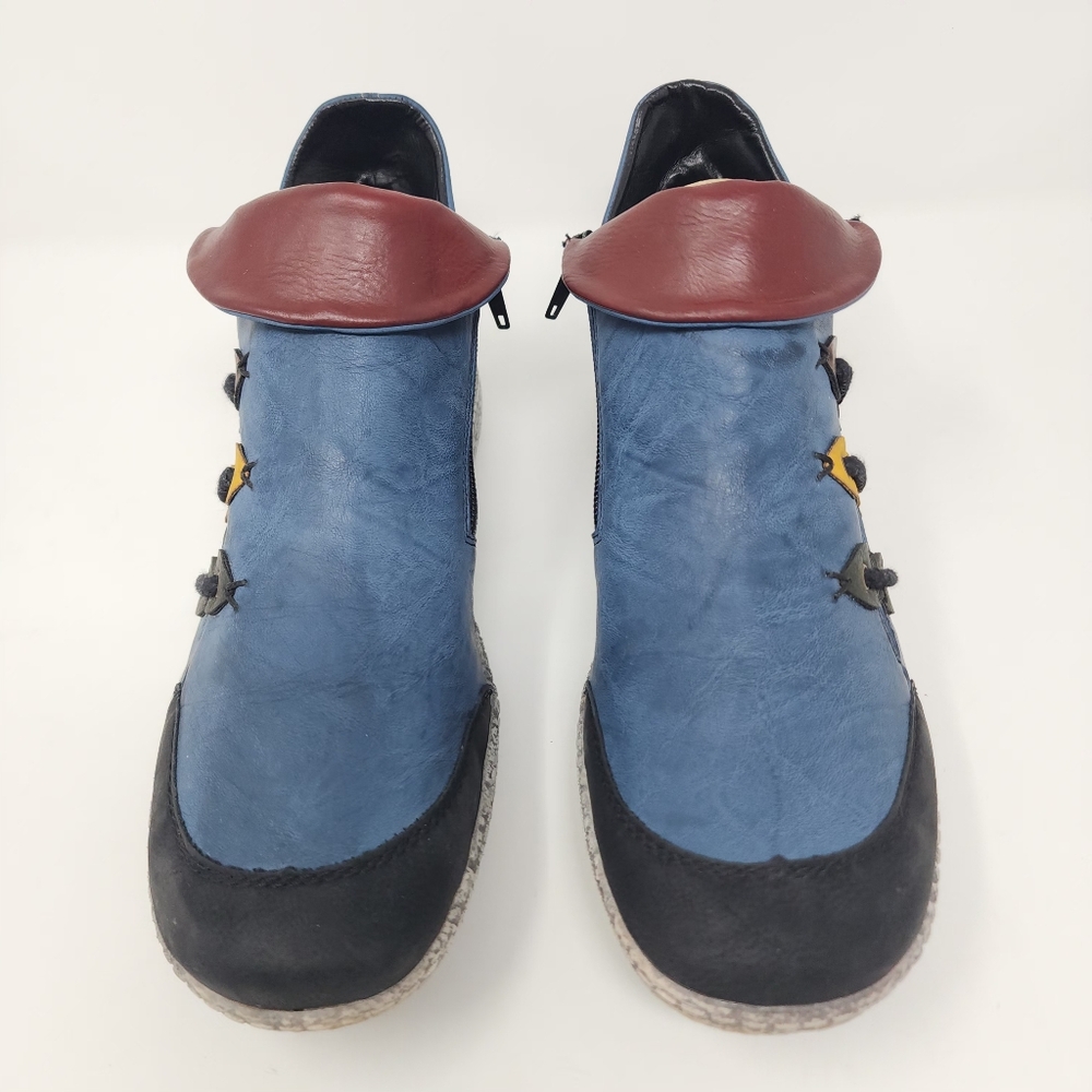Rieker Liv 82 Blue Side Zip Faux Leather Ankle Boot Size 40 (8.5/9) - Picture 3 of 13